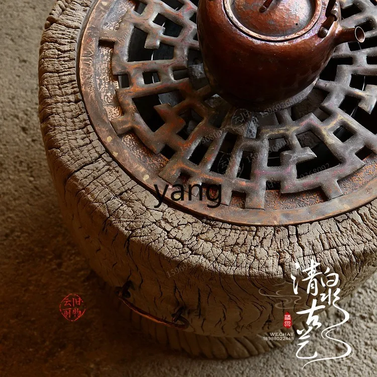 LH  Round Wood Art Tea Boiler Dead Wood Floor Large Oven