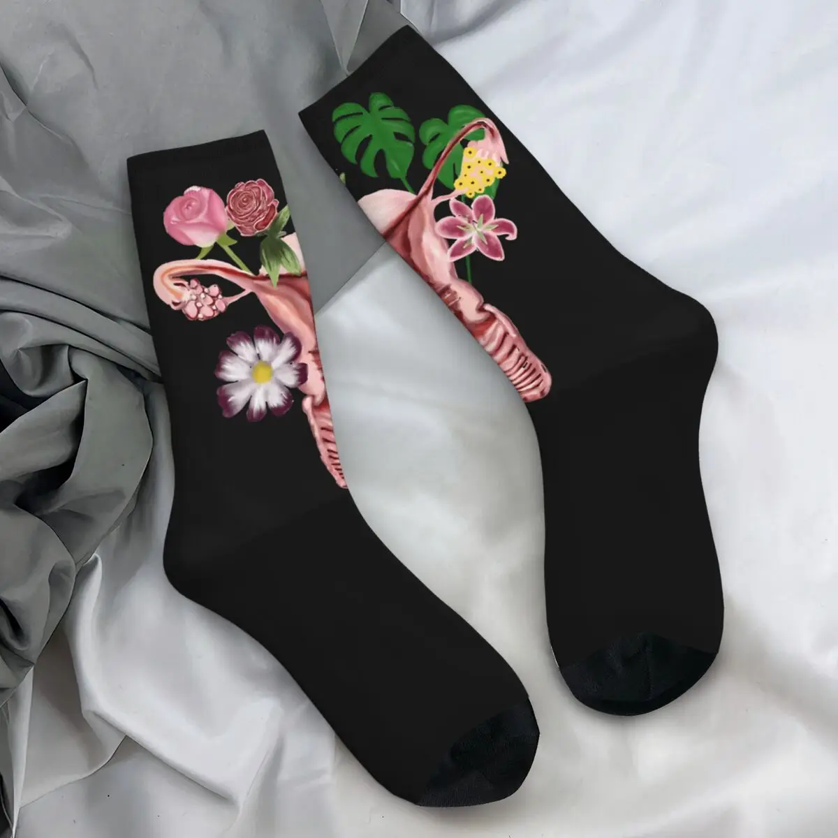 Vulva Flower Stockings Graphic Leisure Socks Autumn Anti Skid Socks Women Men Cycling High Quality Socks