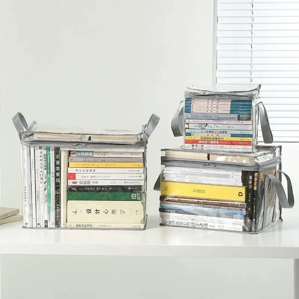 صندوق كتب قابل للطي لسكن الطلاب في الفصول الدراسية، منظم كتب شفاف مقاوم للماء، صندوق تخزين تنظيم الكتب المنزلية #4