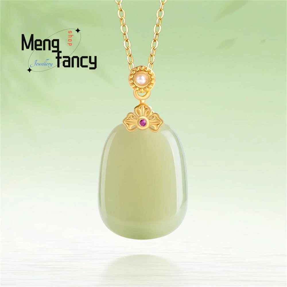 

Natural Old Material Hetian Jade Blue Jade Nothing Brand Pendant Authentic S925 Silver Inset Stone Pendant For Men Necklace