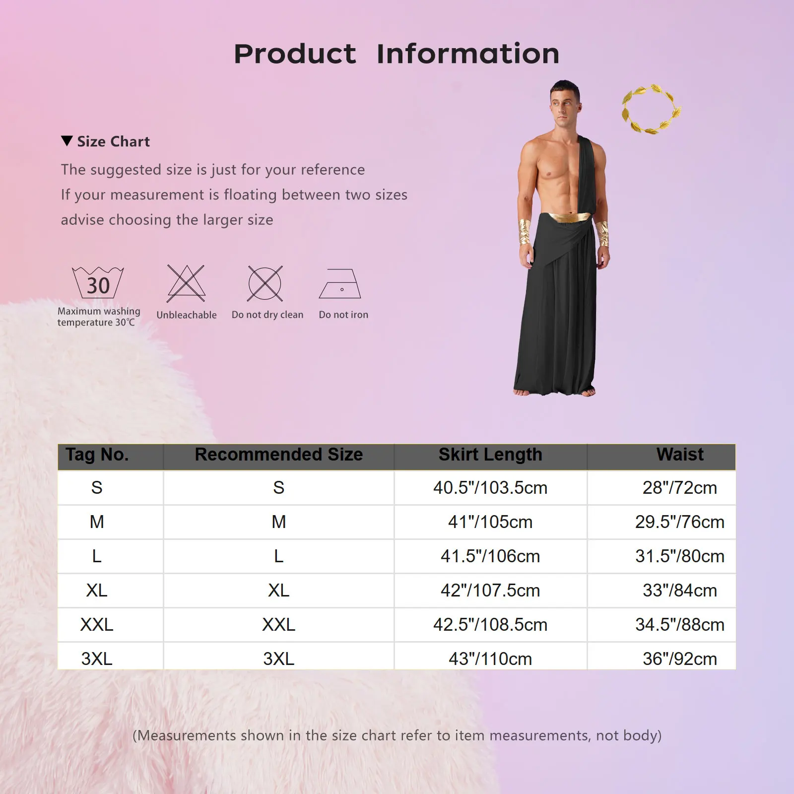 Mens Ancient Greek Costume Roman Emperor Cosplay Fancy Dress Outfits One Shoulder Toga with Wristband and Headwear for Halloween - view 6