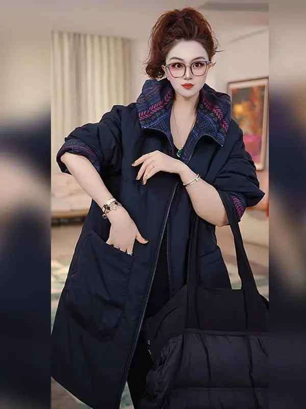 

Двусторонняя роскошная винтажная женская куртка свободного кроя из хлопка с капюшоном, длинными рукавами и молнией