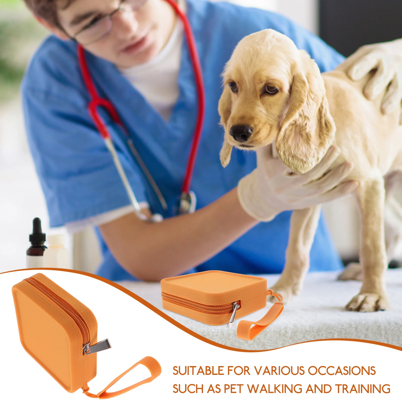 

Dog Training Treat Bag Silicone Durable Portable Outdoor Snack Storage Zipper Dog Walking Accessories Treat Pouch