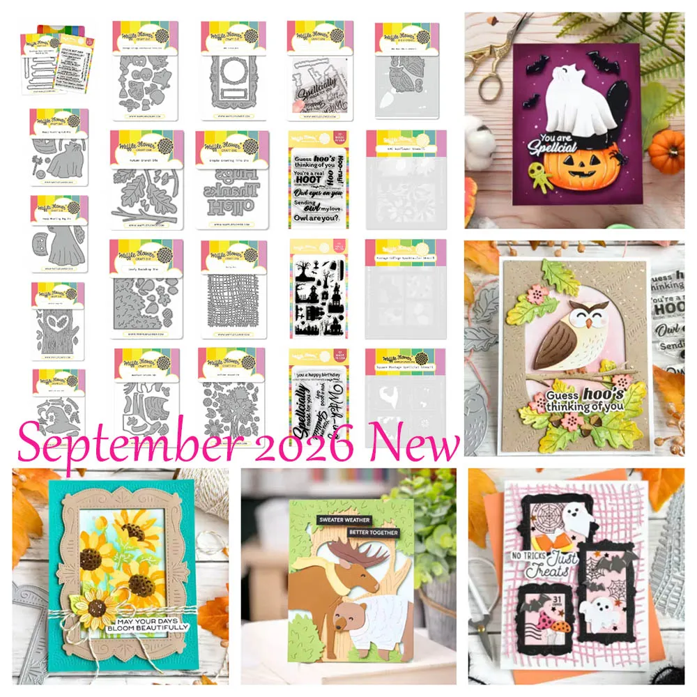 September 2026 New Waffle Flowers Woodland Hugs Die Metal Cutting DiesStamp Stencil for Halloween DIY Scrapbook Cards Handmade