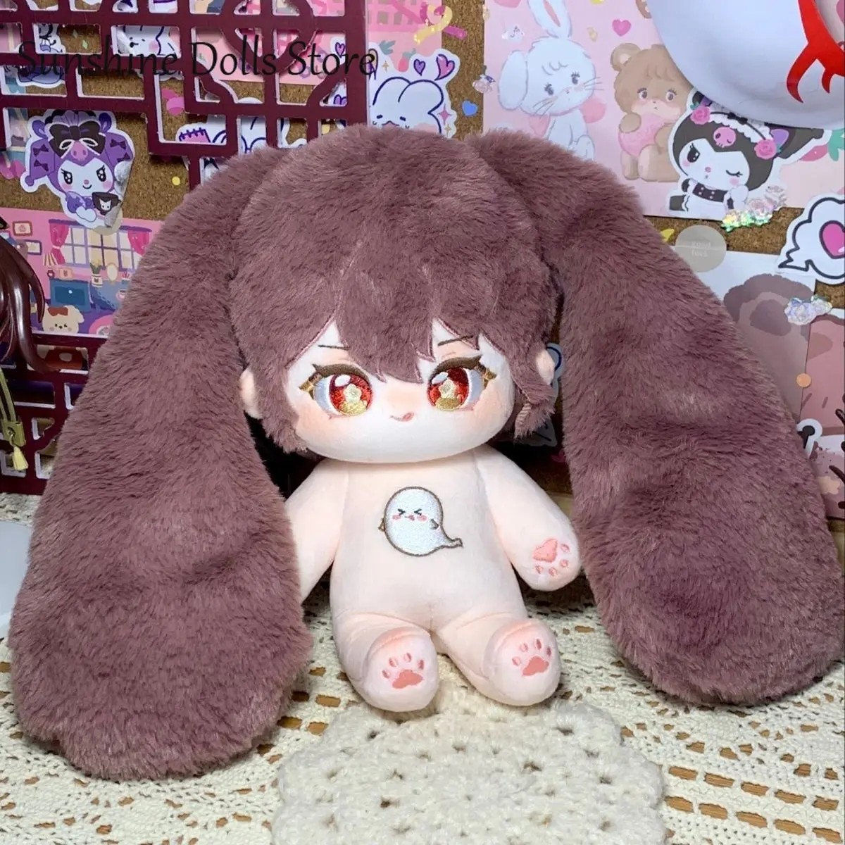 

20cm Cute Anime Girl Hu Tao Genshin Impact Cotton Doll Body Cartoon Plush Stuffed Toy Cosplay Figures Plushie Birthday Gift