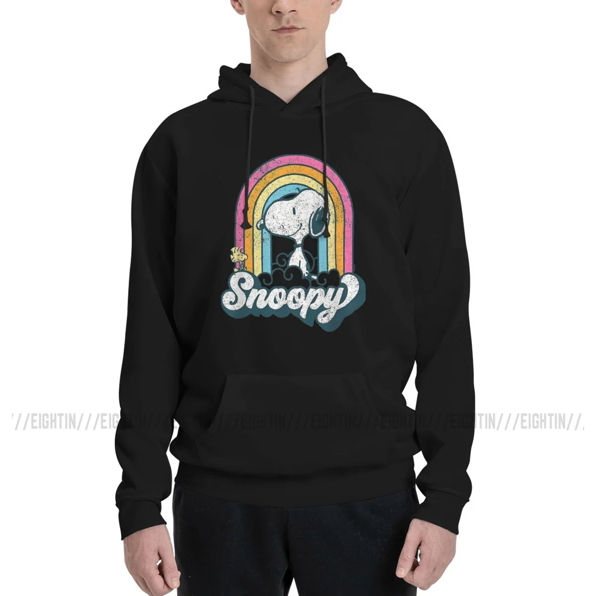 Snoopy Woodstock Retro Rainbow Cloud Hoodies Mannen Vrouwen Grappige Cartoon Sweatshirt Herfst Truien met lange mouwen