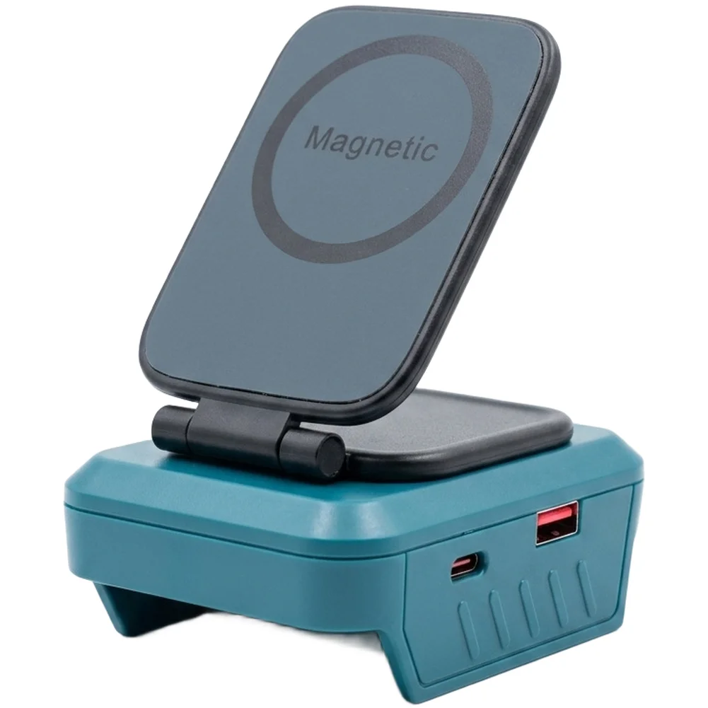18V 20V Tool For battery Adapter with Magnetic Phone Holder and Dual USB Charging Ports for On-the-Go Device Power Needs