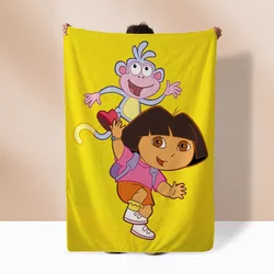 Dora the Explorer Blanket Bed Blankets and Throws Microfiber Bedding Knitted Plaid Interior for Home Beach Towel Throw Knee Nap