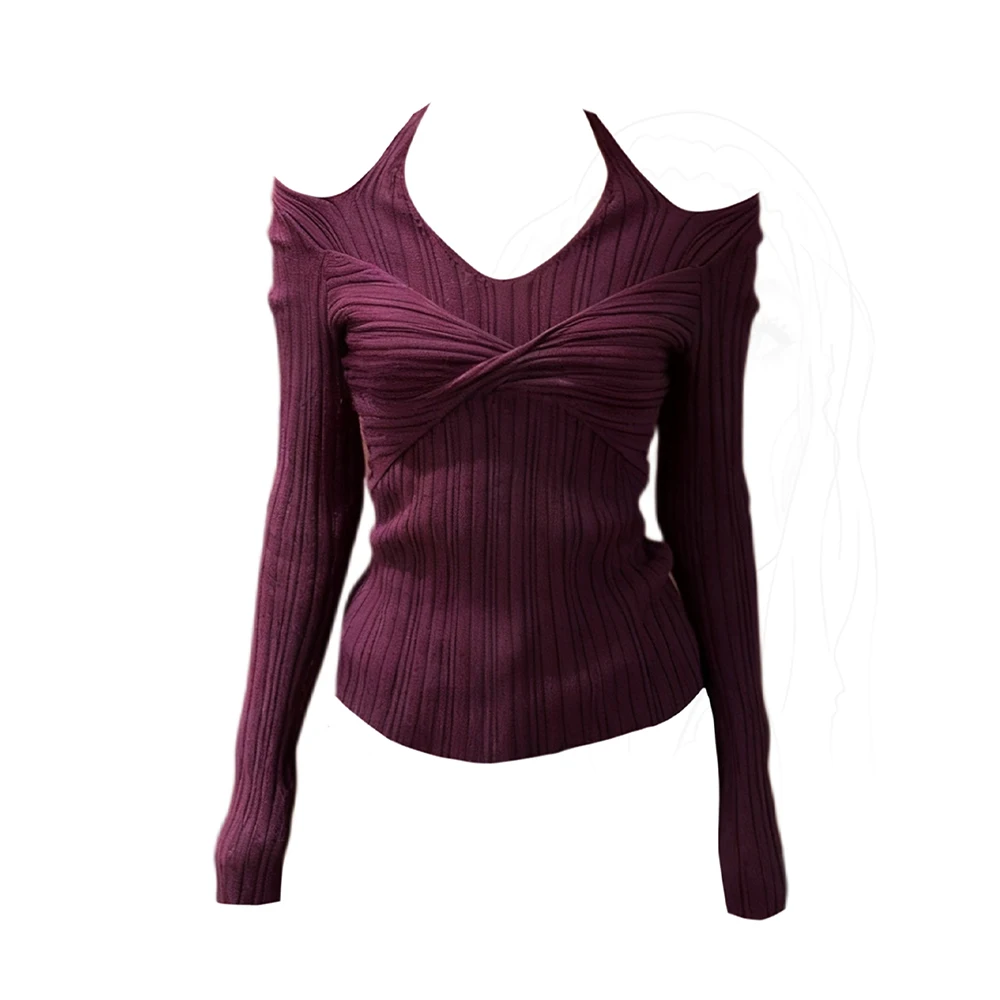 

Женская фиолетовая футболка Y2k 2000-х годов, винтажная футболка Harajuku Gyaru с v-образным вырезом, футболки большого размера с длинными рукавами, одежда, весна-осень 2025