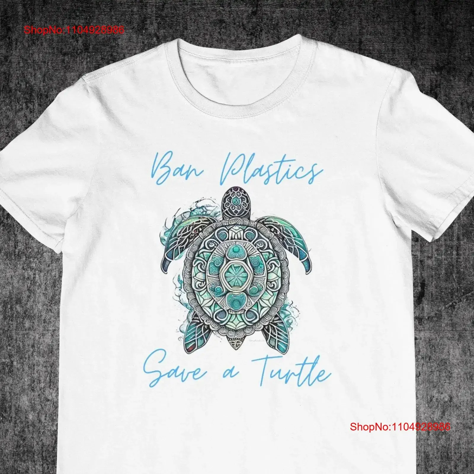 

Ban Plastics Save a Turtle Оригинальная футболка с графическим искусством Альтернативная городская уличная одежда для женщин и девочек Острая модная футболка