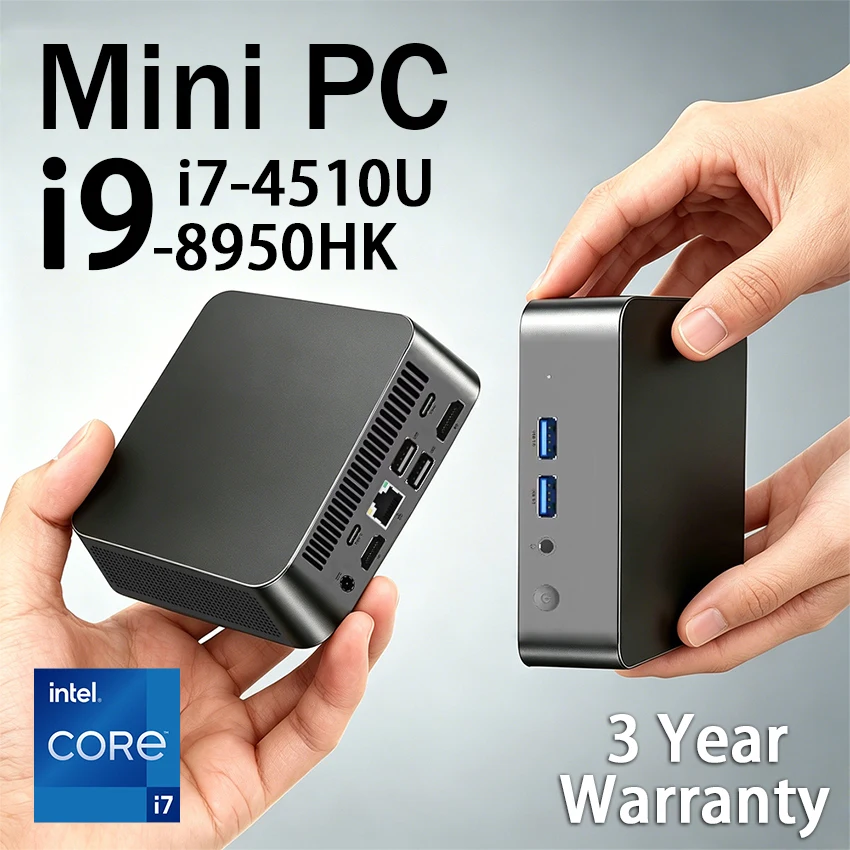 

Мини-ПК Intel Core i9 8950HK i7 4510U Windows 11 16 ГБ ОЗУ 1 ТБ SSD WIFI6 BT5.2 Портативный игровой ПК Офисный настольный компьютер для отдыха