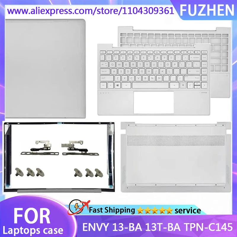 New For ENVY 13-BA 13T-BA TPN-C145 Laptop LCD Back Cover Front Bezel Palmrest Keyboard Bottom Base Case Top Silver