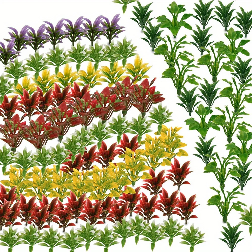 80Pcs/120pcs Mini Model Grass, Model Scenery Kit for School Project Model Mini Flower Plants Flowers Architecture