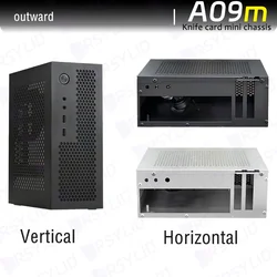 A09m 3.8L ITX chasis cuchillo tarjeta A4 HTPC ordenador portátil PC soporte PCIe 2,5 'S SSD Drive Mini IPC Flex PSU Case