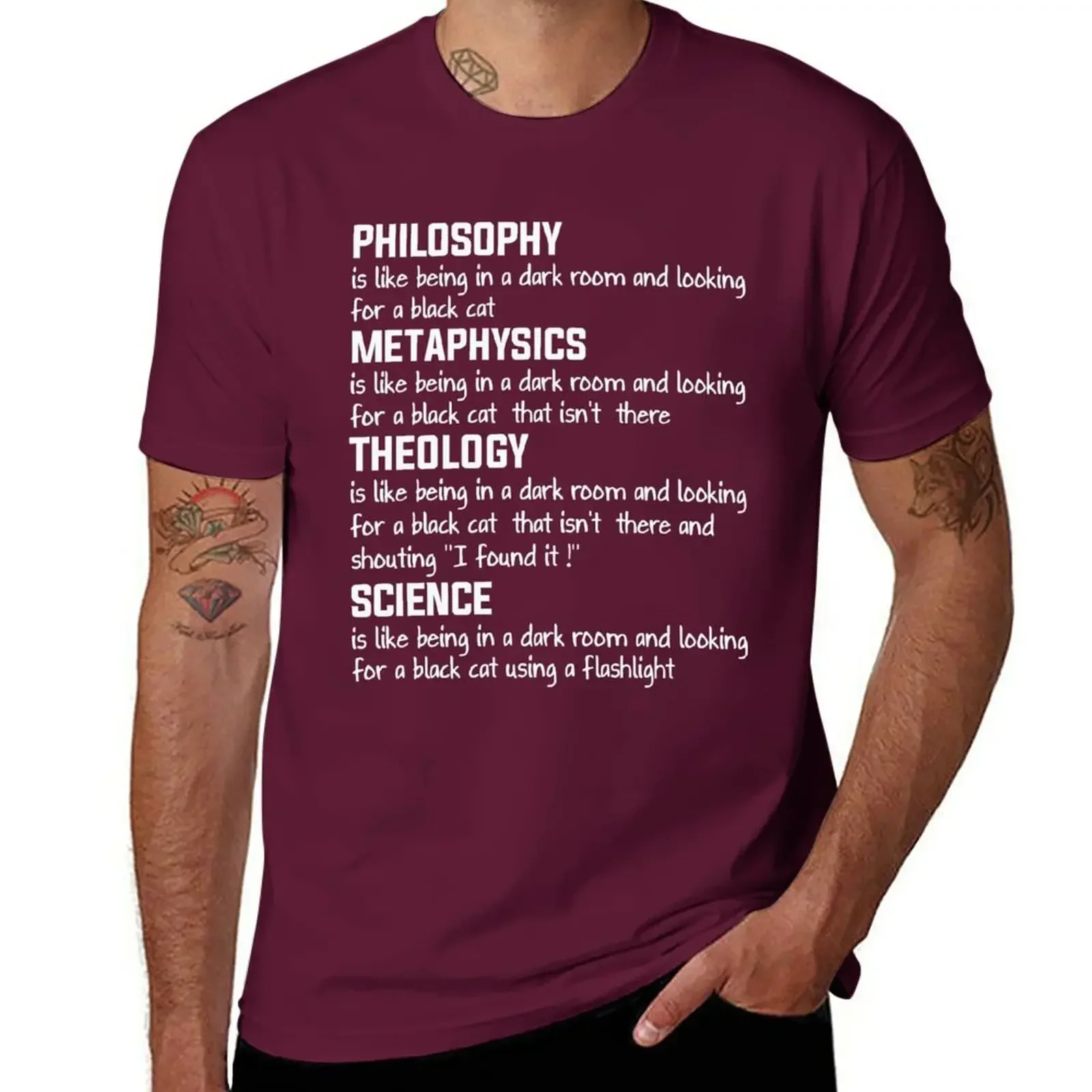 Customizeds Summer Clothes Mens Vintage T Shirts Funny Mix Science, Philosophy, Metaphysics, Theology T-Shirt Men Clothing tops