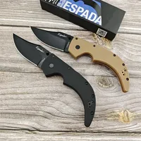 Cold 62NGMVB Medium Espada Folding Knife 440C Plain Blade Nylon Fiber Handles Pocket EDC Tactical Knife Camping Hunting Tool