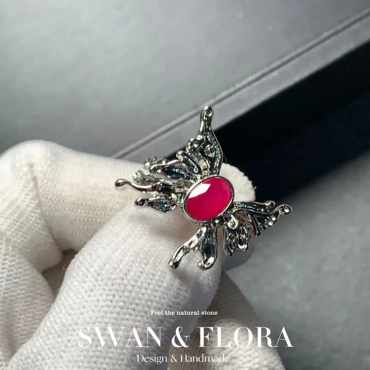 

Natural Ruby Ring Adjustable Female Ring Jewelry for Women Gift Wholesale High Quality Vintage Fine