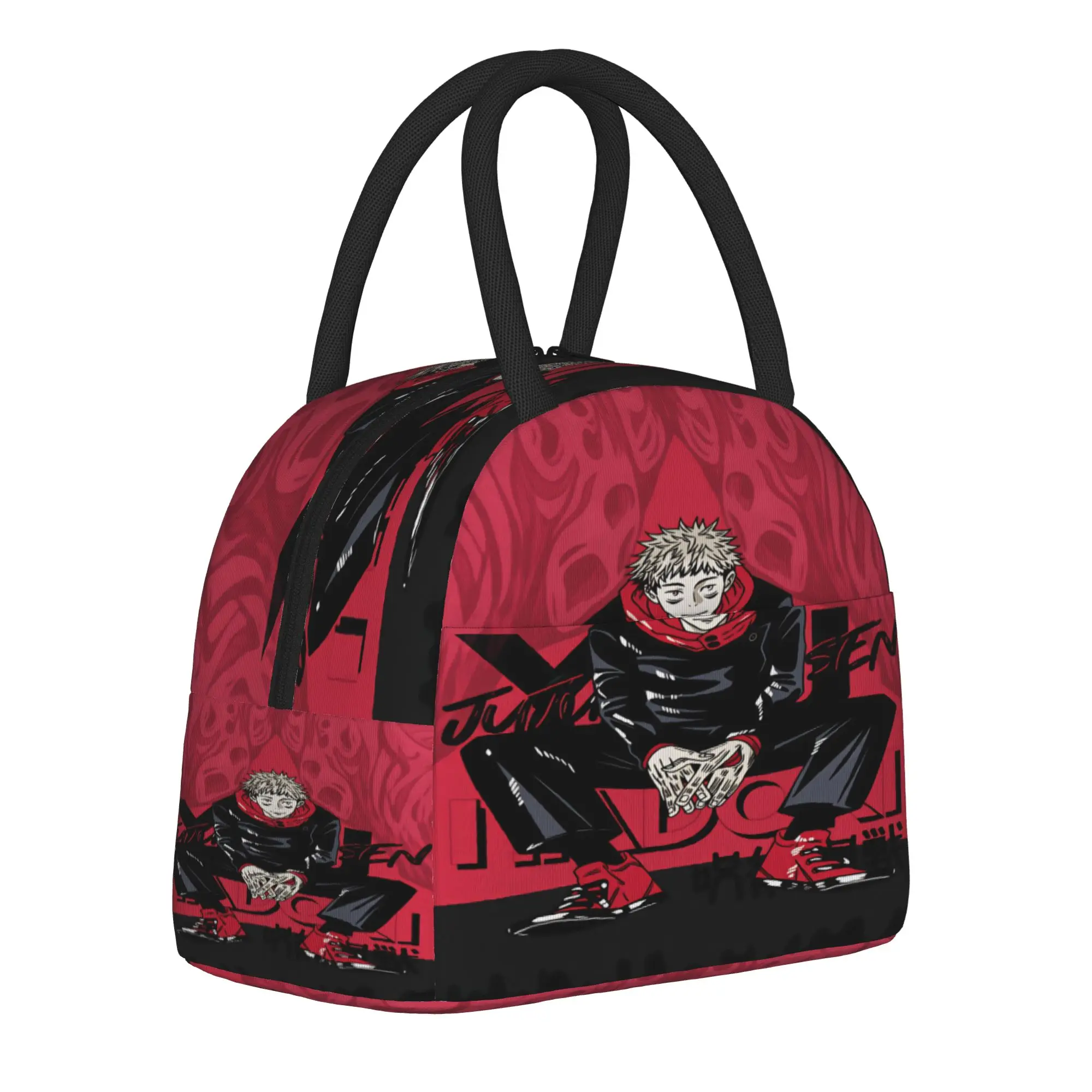 Yuji Itadori Lunch Bag J-Jujutsu Kaisens Portable Lunch Box Men Outdoor Picnic Custom Cooler Bag Funny Oxford Thermal Lunch Bags