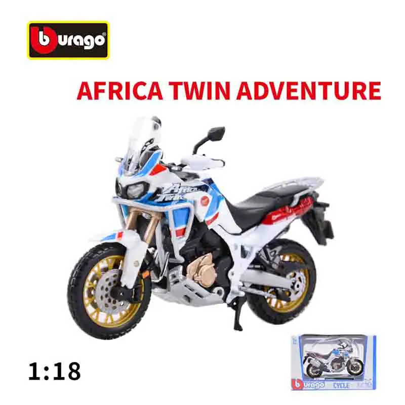 

Bburago1:18 Honda Africa Twin Ducati V4 Latte Модель мотоцикла из сплава