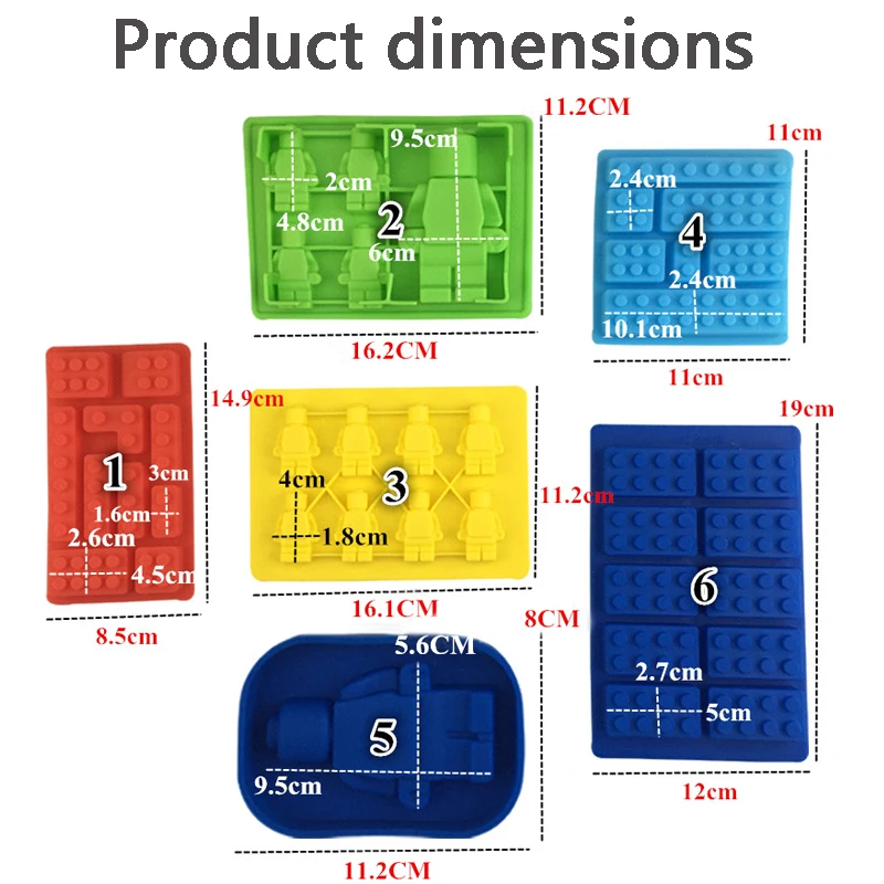 1PC New Model Building Blocks Lego Robots Silicone Molds Chocolate Cake Baking Ice Grid Jelly DIY Flip Sugar Handmade Soap Mold
