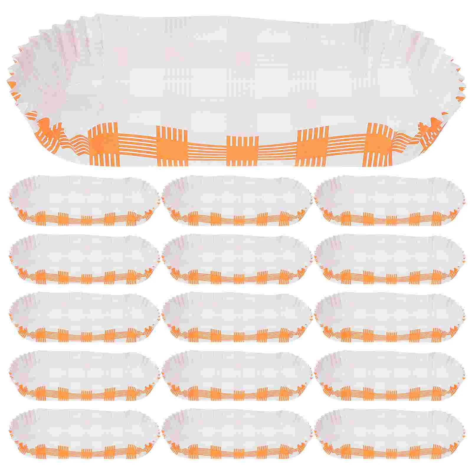 100 Pcs Paper Hot Dog Tray Snack Fried Food Container Snacks Holder Hotdog Holders Sausage Picnic Plate Wrappers