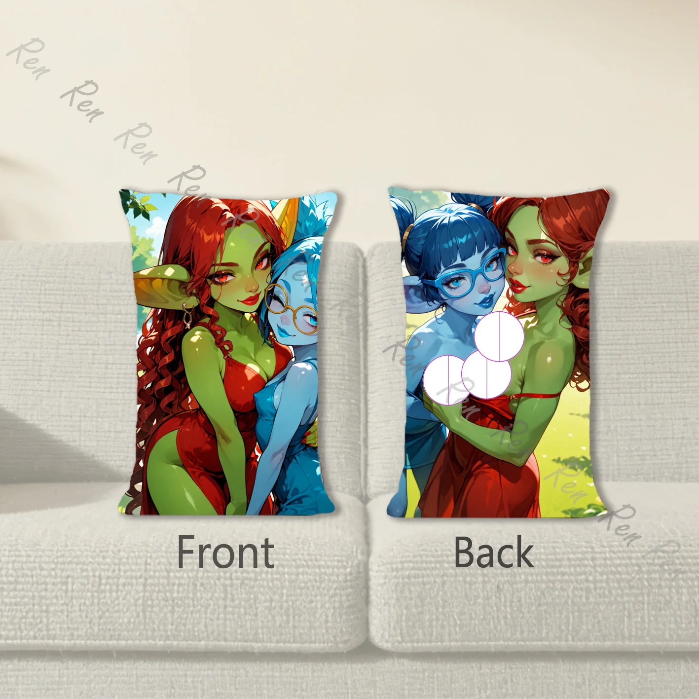 

Наволочка для подушки Dakimakura Anime Gobby and Lumina, наволочка для диванной подушки с двусторонним принтом, 40X60 см