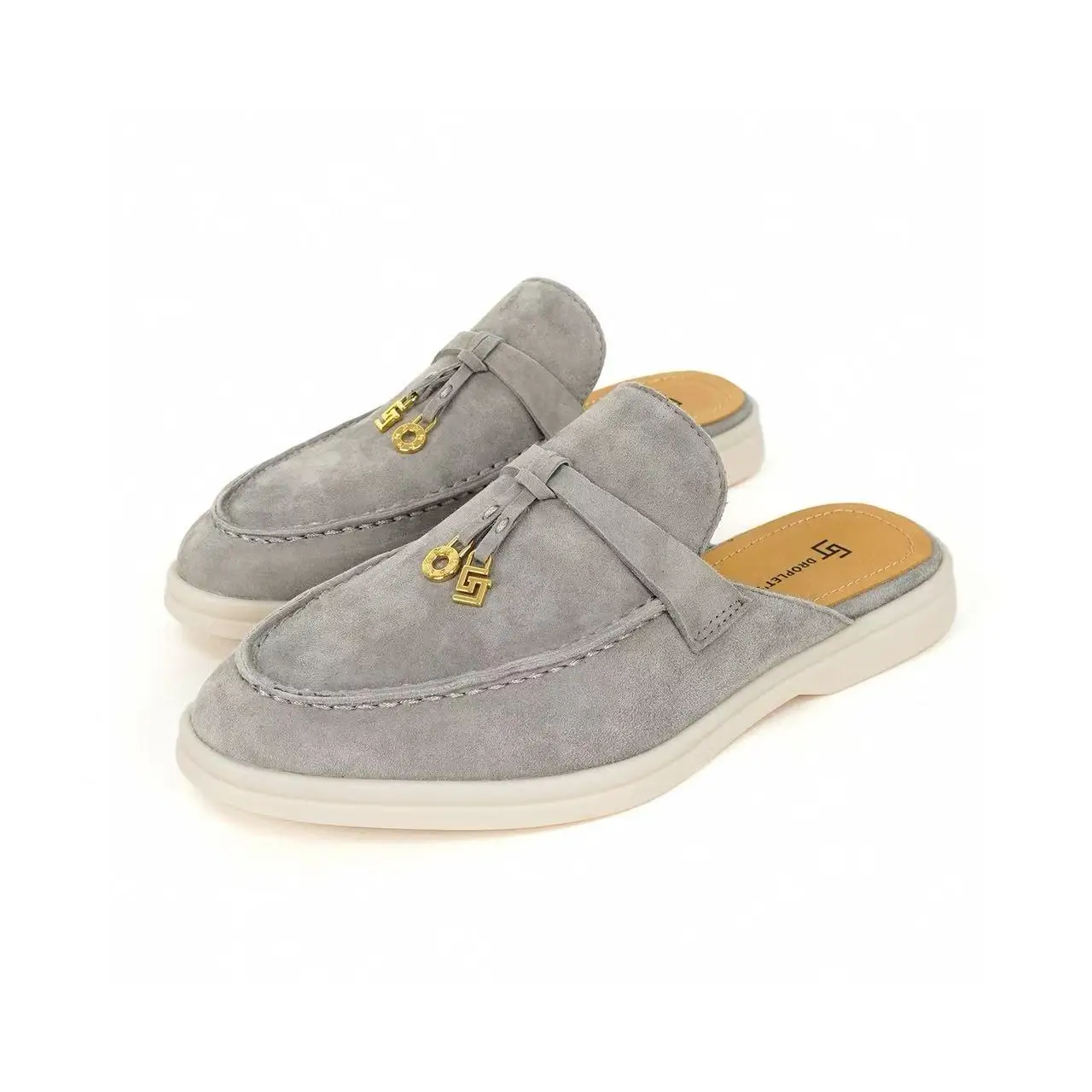 

Leather Baotou Slippers for Men's Spring and Autumn Outerwear Office, Boken Soft Bottom, Women's Model, Muller Half Drag, 2025