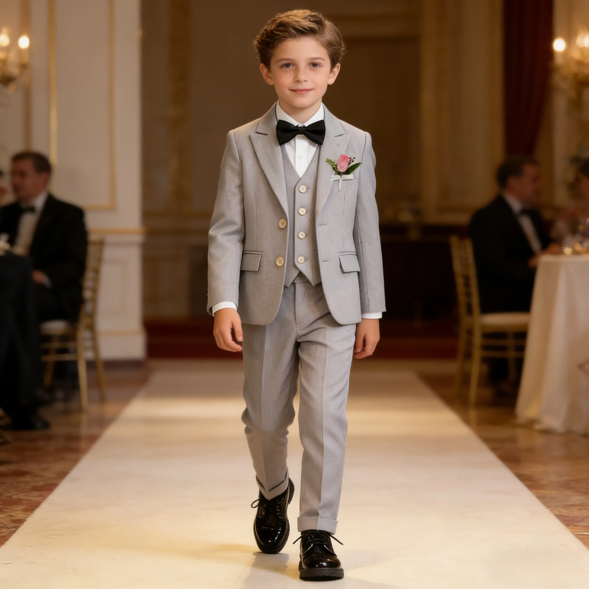 Boys Wedding Suit Handsome Black Tie Blazers Set Childrens Formal Birthday Tuxedo 2 To 12 Years Kids Piano Performance Costume