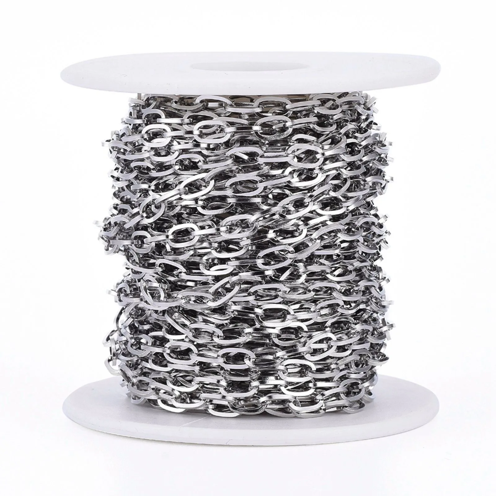 20m/Roll 304 Stainless Steel Cable Chains Link Chain Cross Chain Spool for Jewelry Making DIY Bracelet Necklace Craft Supplies