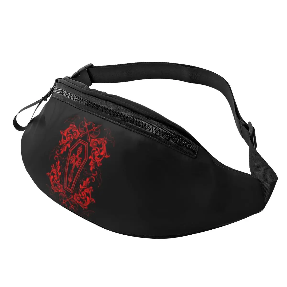 Custom Halloween Witch Gothic Vampire Bat Fanny Pack for Women Men Fashion Crossbody Waist Bag Travel Hiking Phone Money Pouch