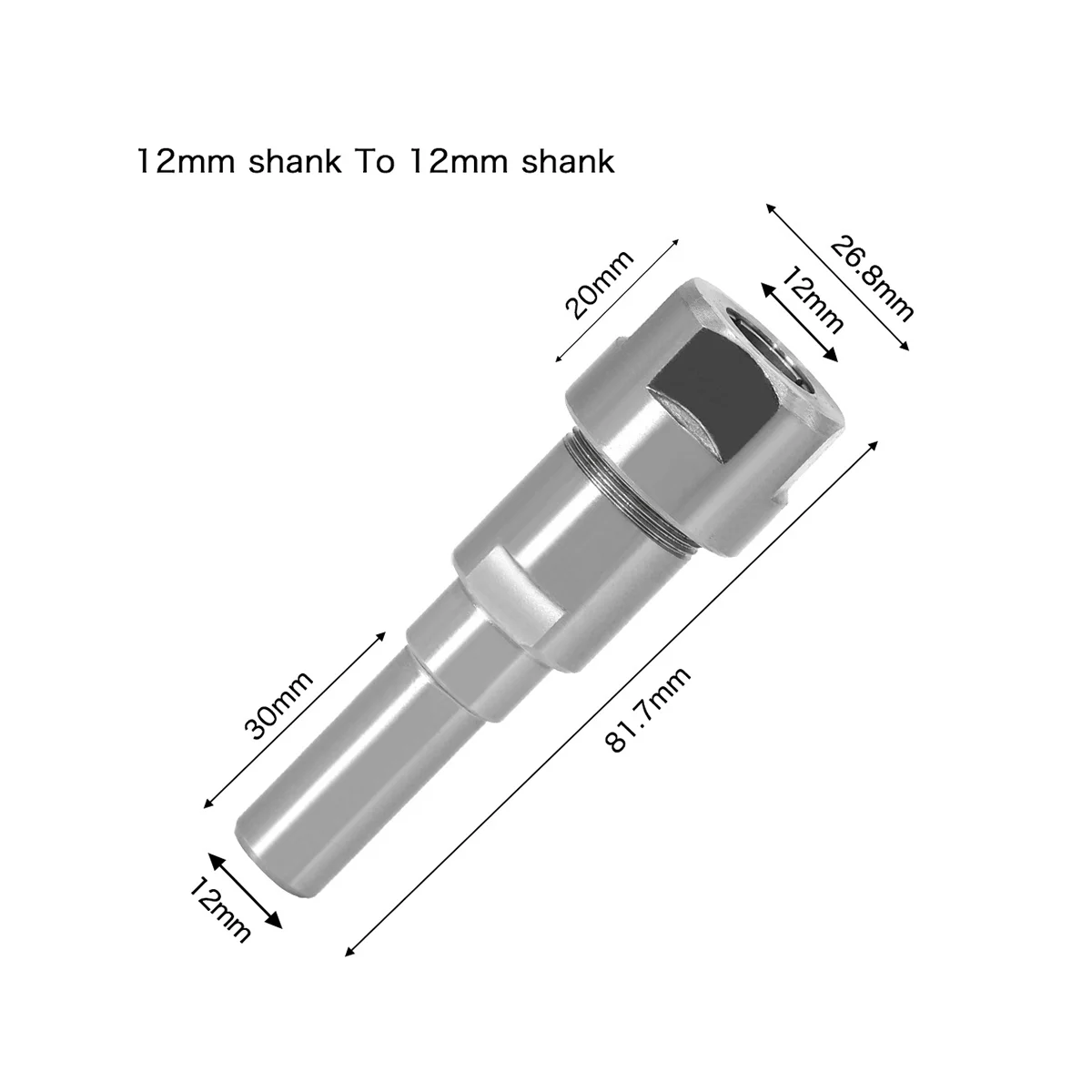 Router Bit Extension Rod Wood Milling Cutter Tool Holder Collet Engraving Machine Extension 12mm to 12mm