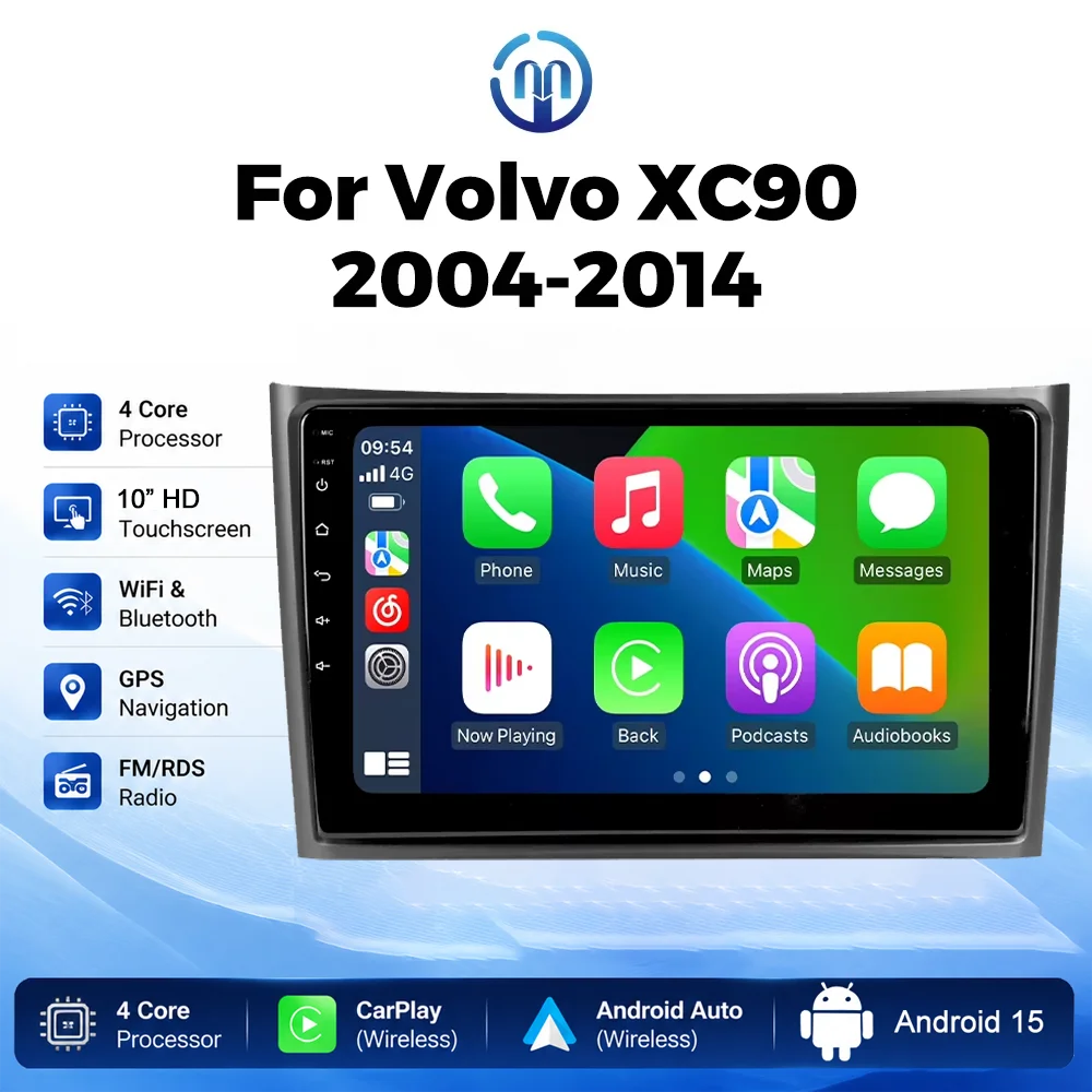 Android 15 10INCH Car Radio For Volvo XC90 2004-2014 Wireless Carplay GPS Navigation Multimedia Player 2Din Car Stereo Head Unit