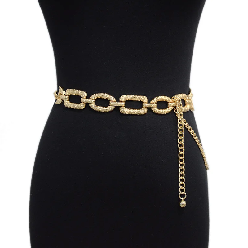 2022 Summer New Ladies Casual Belt Trend Slim Fit Metal Chain Women's Decoration with Dress Waist Chain