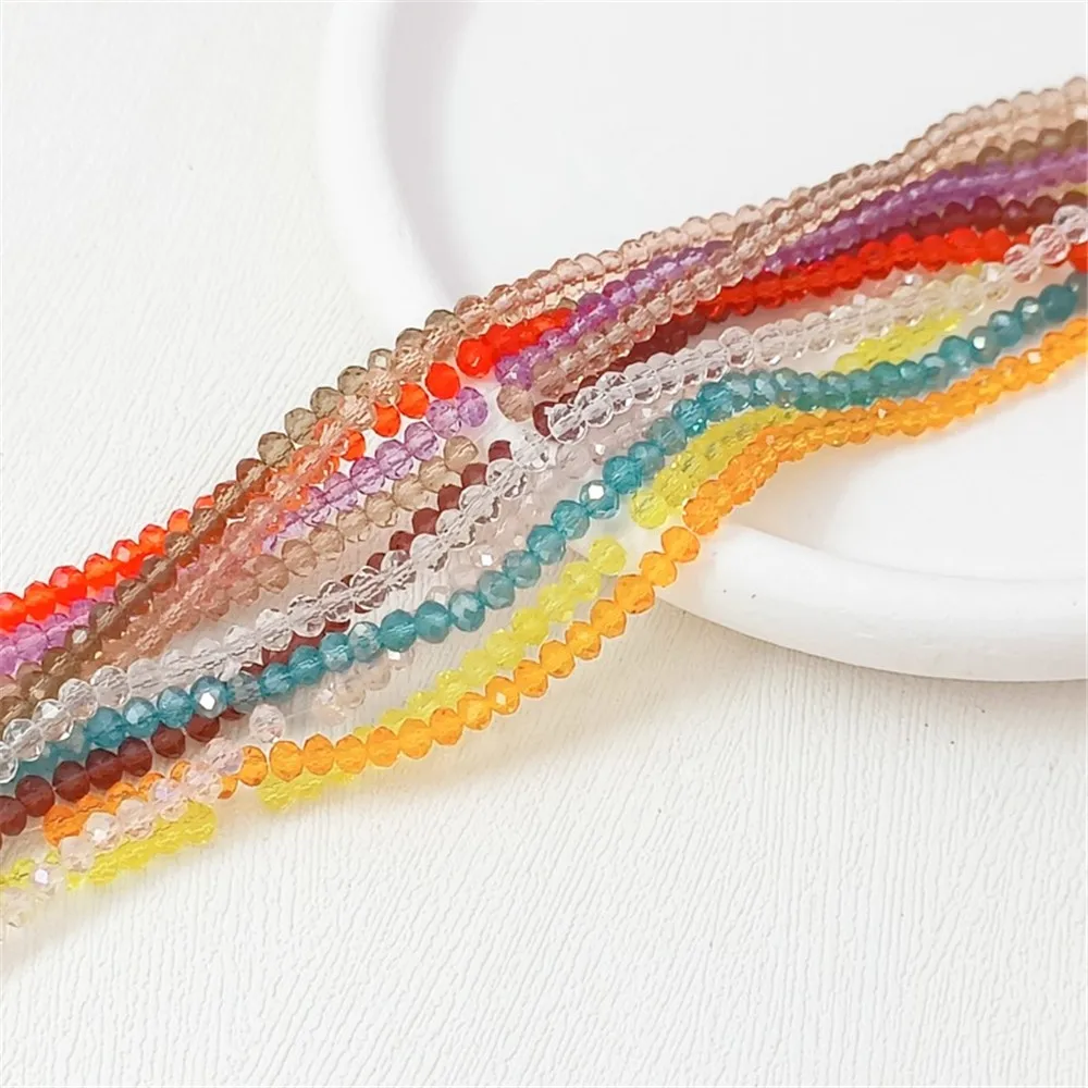 Colored Crystal Cut Wheel Beads, Flat Beads, 3.5mm, Handmade DIY Jewelry, Earrings, Bracelets, Necklaces, Beading Materials