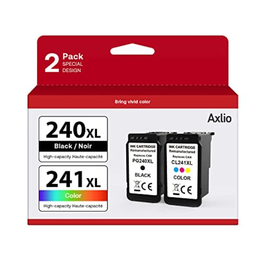 

PG-240XL/CL-241XL Remanufactured Ink Cartridges Replacement for Canon 240 241 240XL 241XL Combo Pack Use to Canon MG3620 TS5120