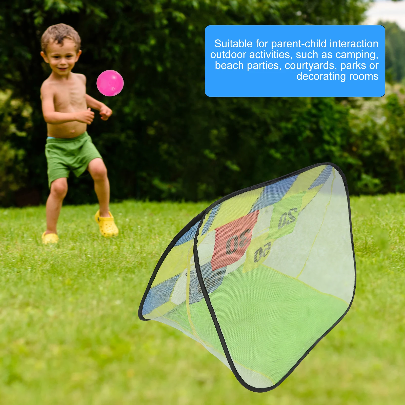 

1 Set Of Foldable Soccer Shooting Tent For Children With 4 Balls Outdoor Toy