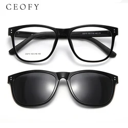 Ceofy Men Women Glasses Frame Fashion Driving Polarized Magnetic Clip Sunglasses Myopia Prescription 2024 New Eyeglasses Frame