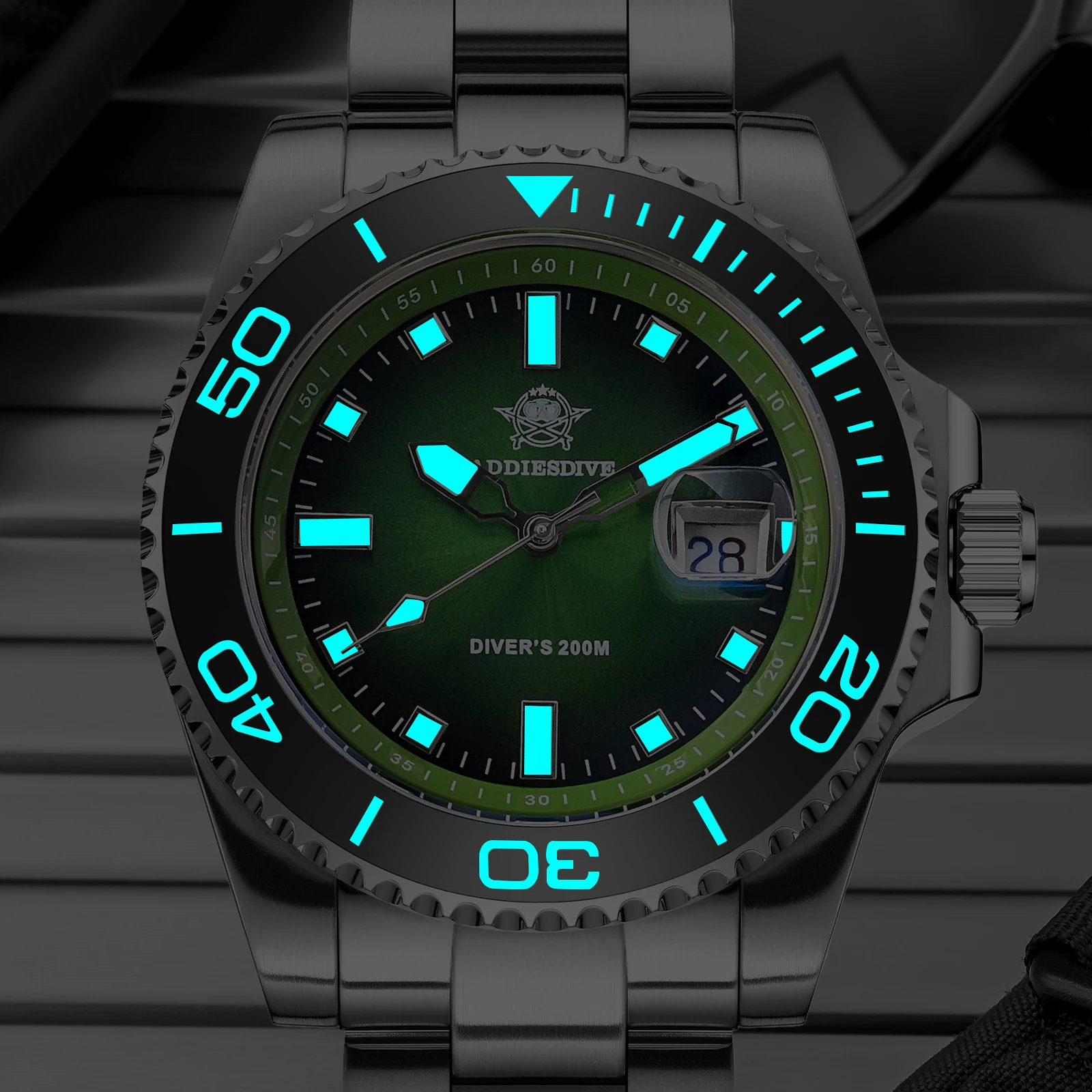 ADDIESDIVE Hot AD2089 Quartz Watches 41mm Rotatable Ceramic Bezel Colorful 200m Waterproof Diver Watch Luminous Men's Watch