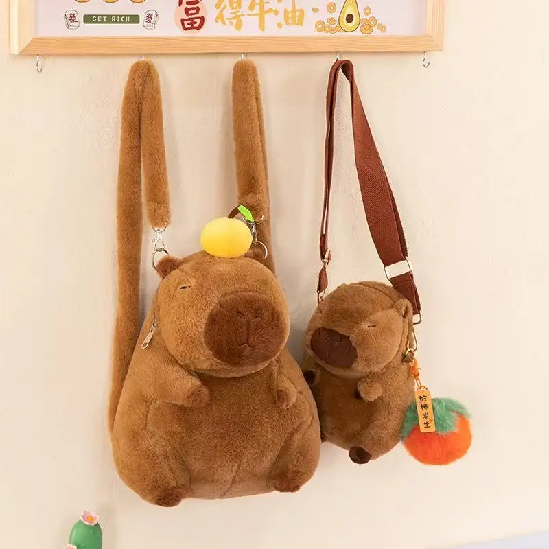 Uroczy, miękki plecak z kapybarą, modna torebka crossbody dla dziewczyn, kawaii torba na ramię dla dzieci, prezent dla dziewczyny.