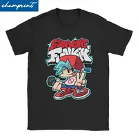 Vintage Boyfriend FNF Bf Game T-Shirt for Men Women Cotton T Shirt Friday Night Funkin Short Sleeve Tee Shirt Party Tops