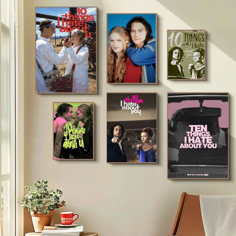 Movie 10 Things I Hate About You.jpg Anime Poster Waterproof Wall Art Sticker For Bar Living Room Vintage Room Decor Print Gift