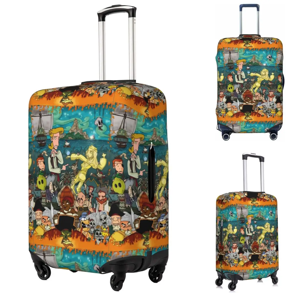 

Secret Of Monkey Island Suitcase Cover Protection Elastic Travel Luggage Protector Covers for 18-32 Inch