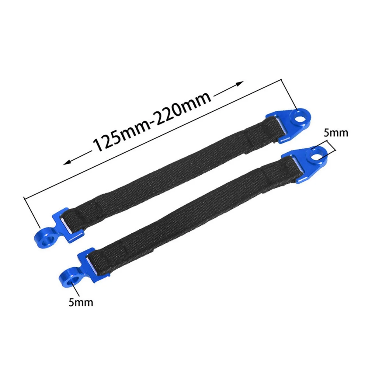 Sangle de limite d'amortisseur arrière de voiture RC pour TRAXXAS 1/7 UDR-85076-4 RC Car Update Parts Blue 2PCs