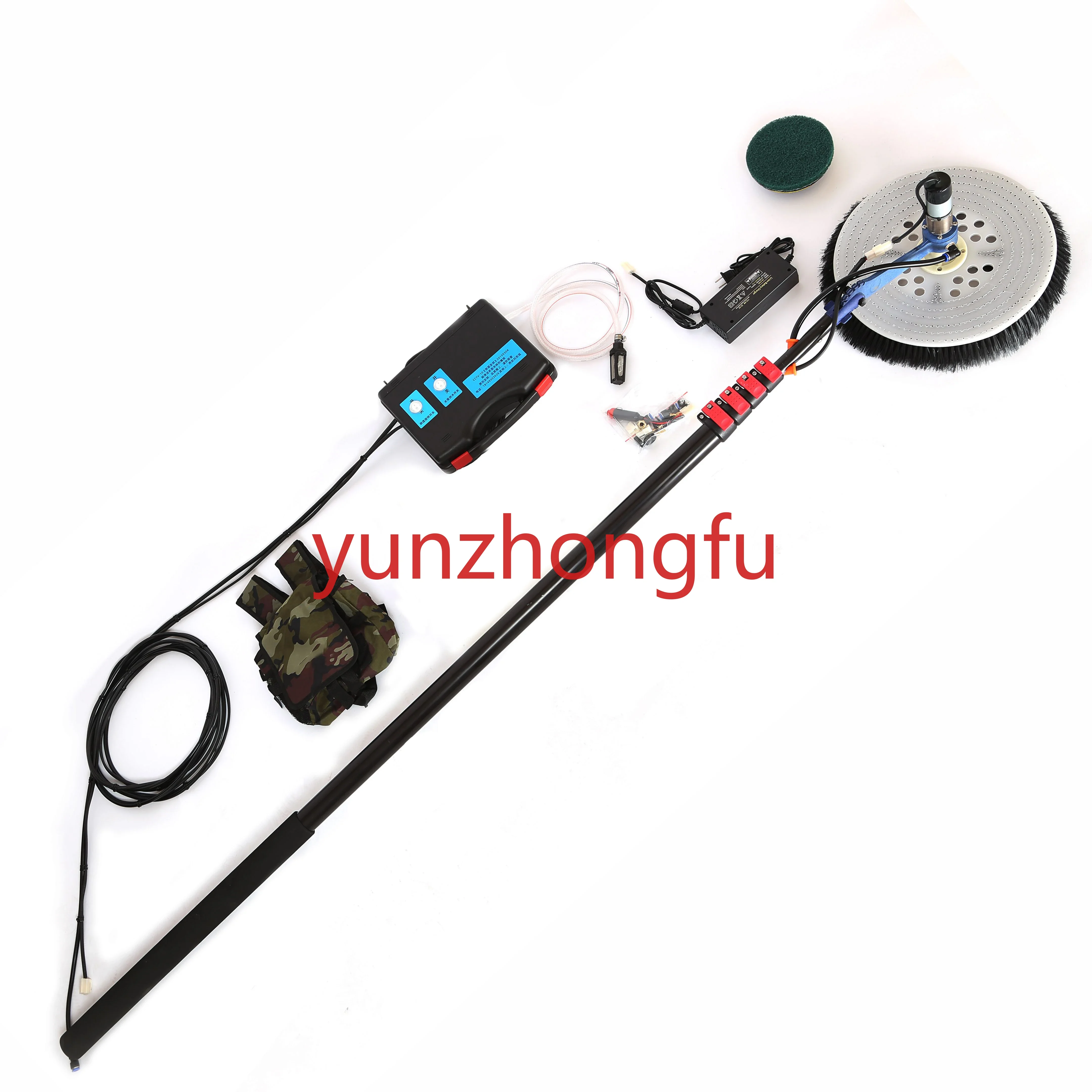 Solar Panel Cleaning Equipment Water Fed Pole Flow Through Brush with Telescopic Handle for Window