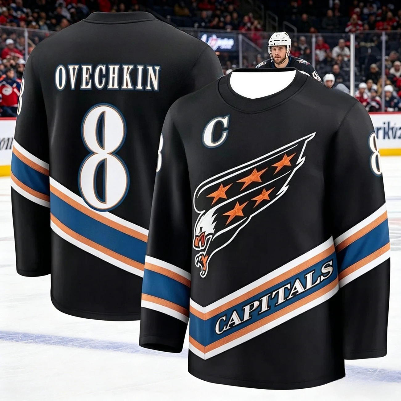 2026 Men's New Ice Hockey Training Shirt - Washington Limited Edition 3D Print - Breathable, Moisture-Wicking Long Sleeve Kids