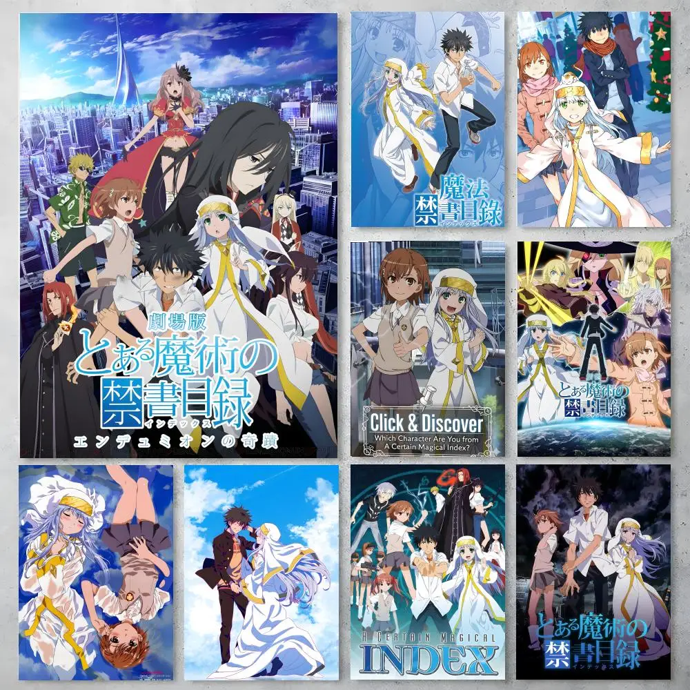 Anime A Certain Magical Index Poster Self-adhesive Art Waterproof Paper Sticker Coffee House Bar Room Wall Decor