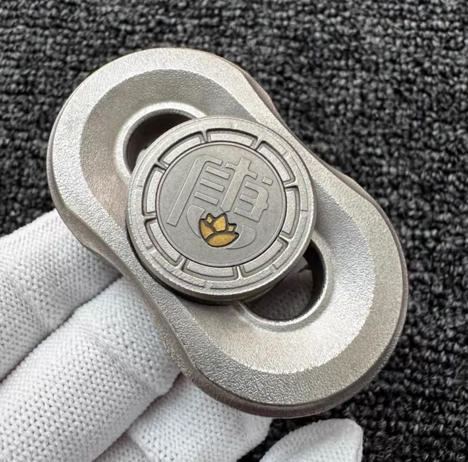Used EDC Tinb Tang Ling 1.0 titanium alloy orange peel fidget spinner metal decompression toy
