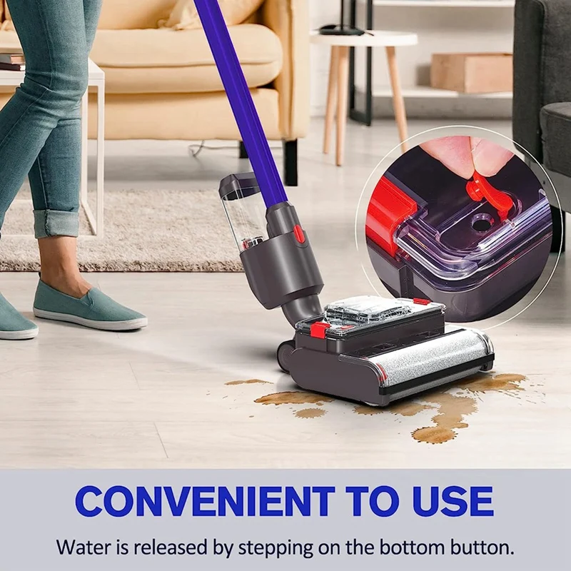 Electric Wet Dry Mopping Head For Dyson V15 V8 V7 V10 V11 Vacuum Cleaner, Automatic Cleaning Roller Brush For Hard Floor