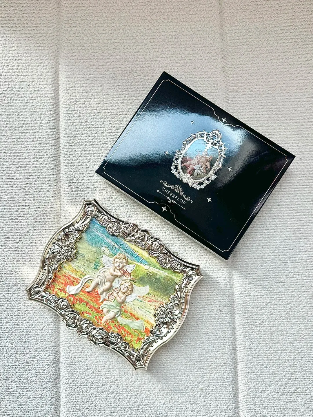 Cheerflor Little Angel Eyeshadow Palette 6 colori in rilievo opaco perla glitter ombretto retrò cosmetici per il trucco quotidiano