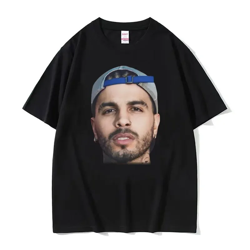 Rapper Rauw Alejandro Face Printed T Shirts Men Women Fashion Trending Funny T-shirt Male Harajuku 100% Cotton Oversized T Shirt